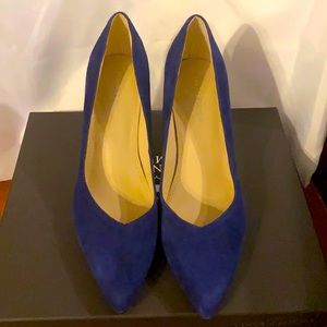 Marc Fisher royal blue suede 3” block heels 8